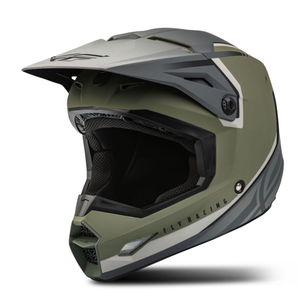 fly racing casco cross  kinetic oliva