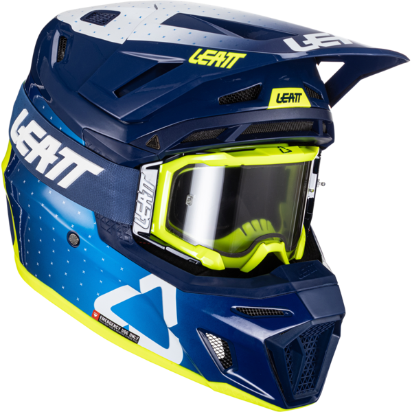 leatt kit casco cross  moto 8.5 v24 blu con maschera