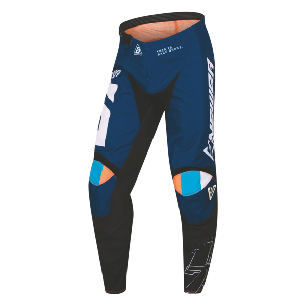 answer racing pantaloni cross answer syncron cc blu-hyper arancio-nero