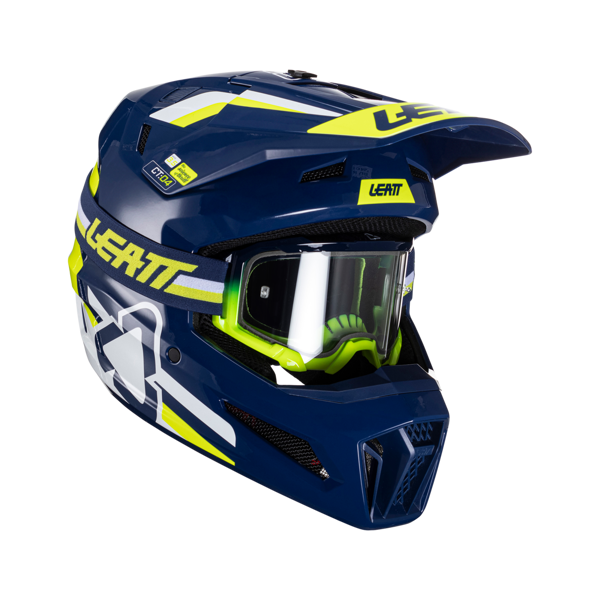 leatt kit casco cross  moto 3.5 v24 blu con maschera