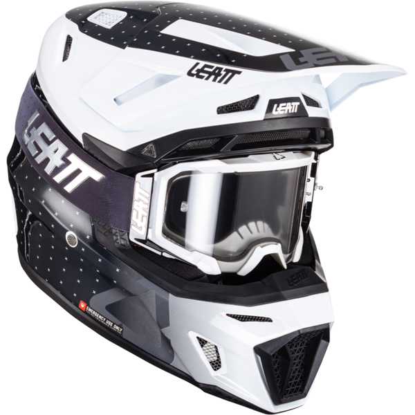 leatt kit casco cross  moto 8.5 v24 nero-bianco con maschera