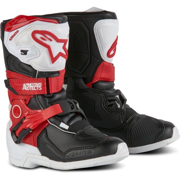 alpinestars stivali cross bambino  tech 3s bianco-nero-rosso