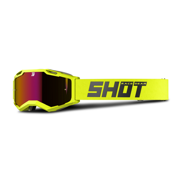shot race gear maschera cross shot iris 2.0 solid giallo neon