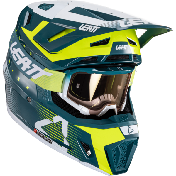 leatt kit casco cross  moto 7.5 v24 acid fuel con maschera