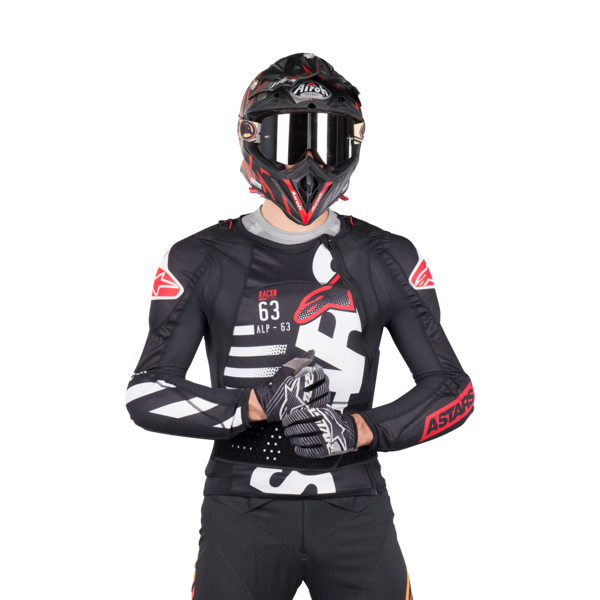 alpinestars giacca protettiva  sequence long sleeve nero-bianco-rosso