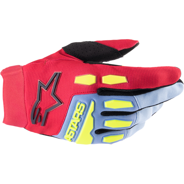 alpinestars guanti cross bambino  full bore light azzurro-rosso-nero