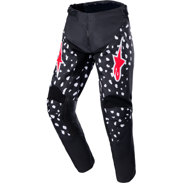 alpinestars pantaloni cross bambino  racer north nero-rosso neon