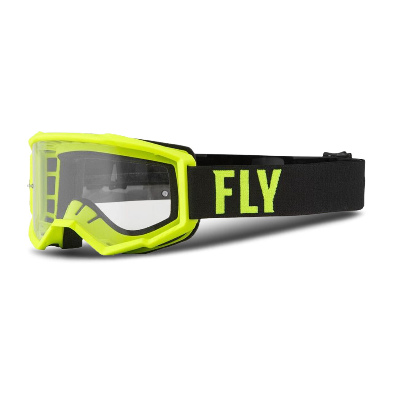 fly racing maschera cross bambino  focus giallo neon-trasparente