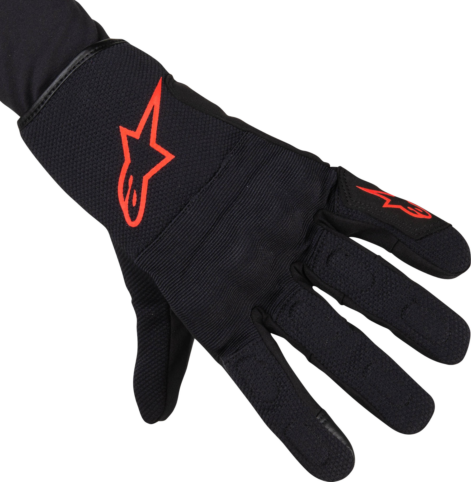 alpinestars guanti moto  s max drystar nero-rosso fluo