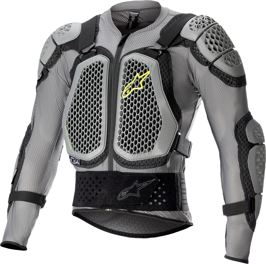 alpinestars giacca protettiva  bionic action v2 grigio-nero-giallo fluo