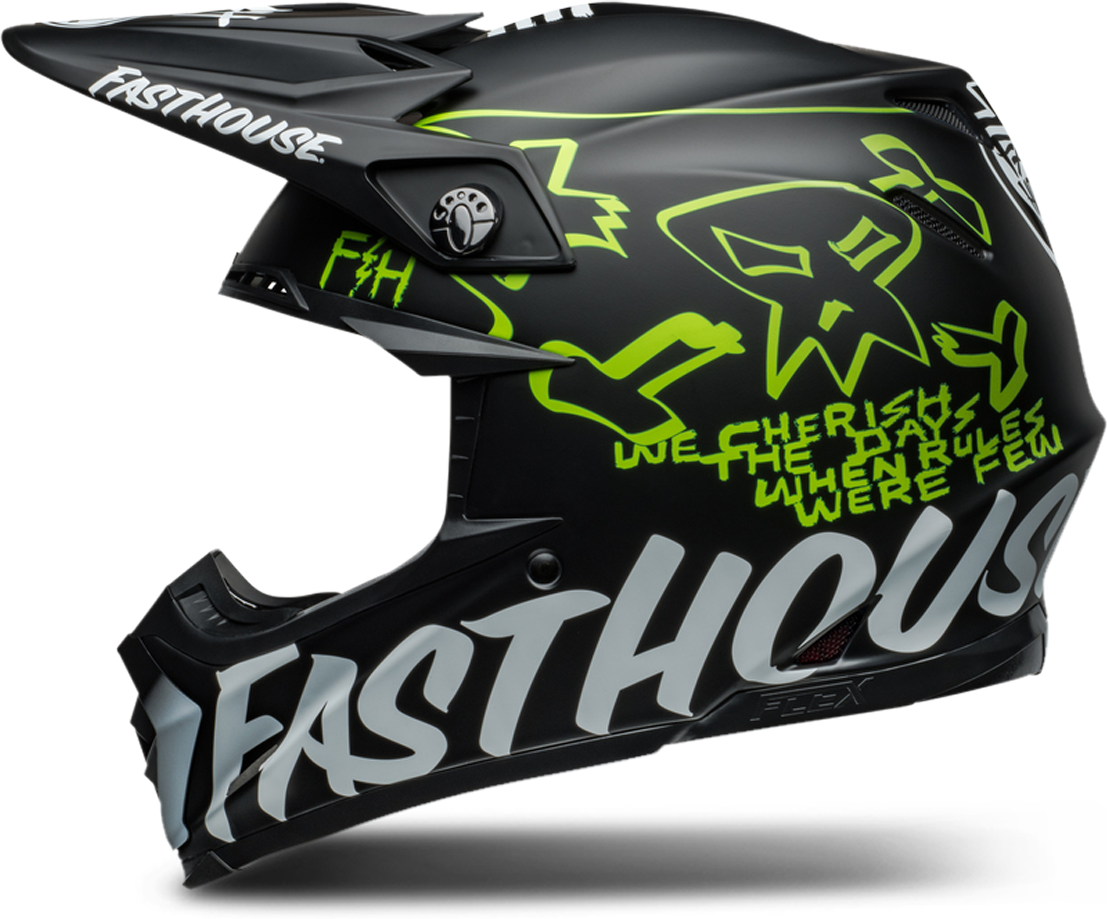 BELL Casco Cross  Ps Moto-9S Flex Nero Opaco-Giallo