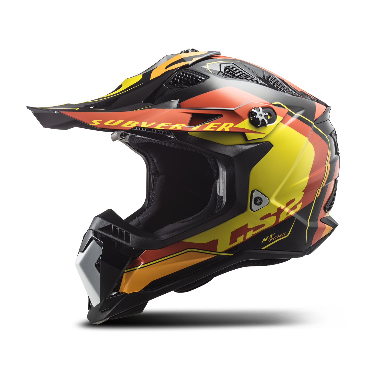 LS2 Casco Cross  MX700 Subverter Arched Nero-Giallo-Rosso