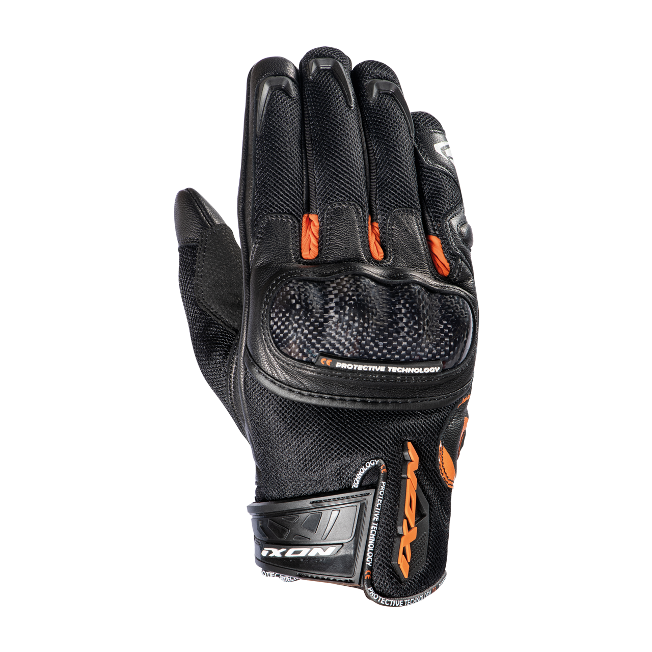 Ixon Guanti Moto  RS Rise Air Nero-Arancio