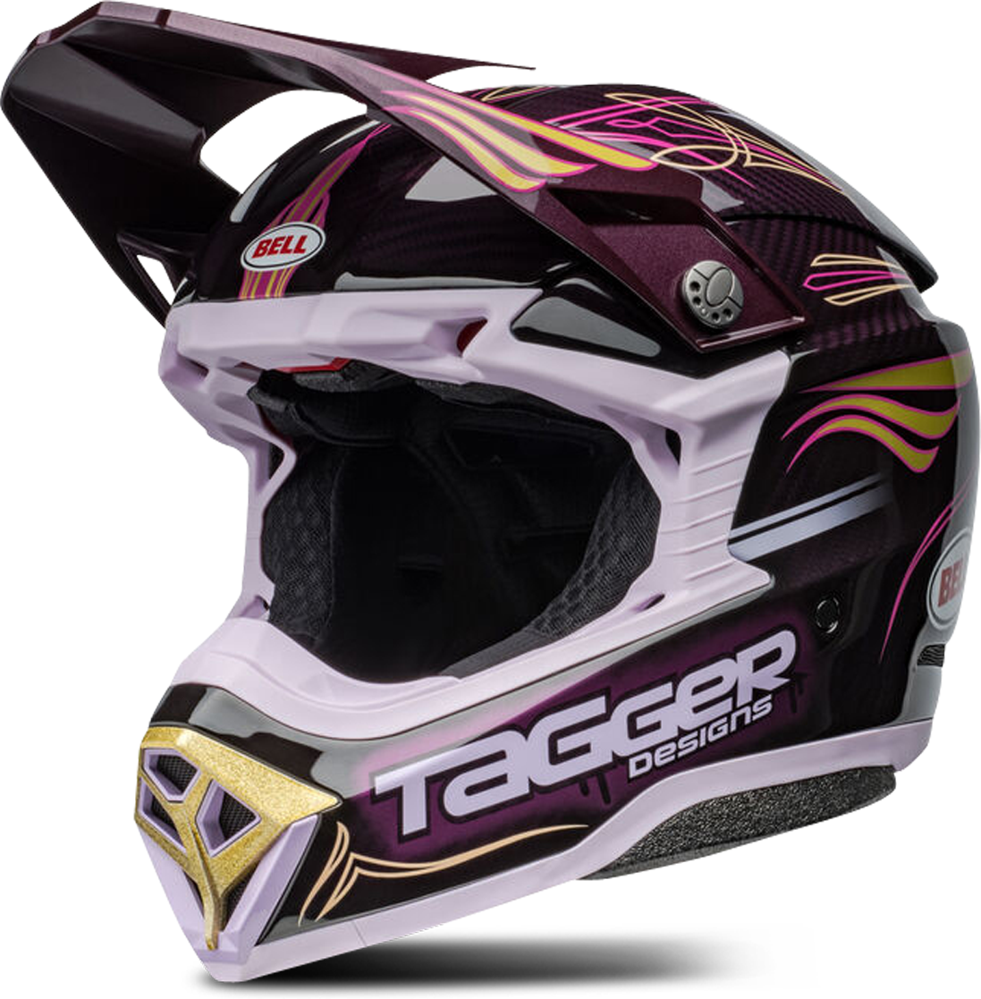 BELL Casco Cross  Moto-10 Spherical Viola-Oro