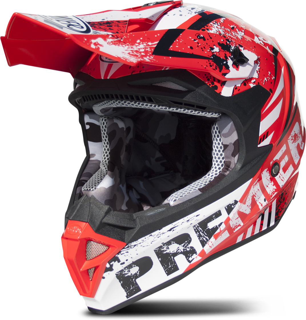 Premier Casco Cross  Exige ZX 2 Rosso-Bianco