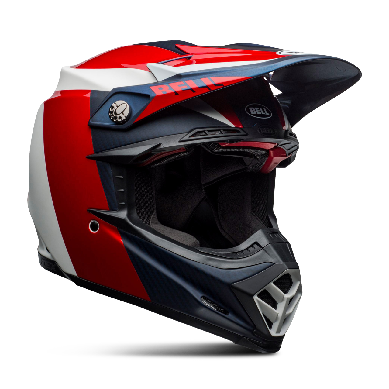 Bell Casco Cross Moto-9 Flex Division Bianco-Blu-Rosso