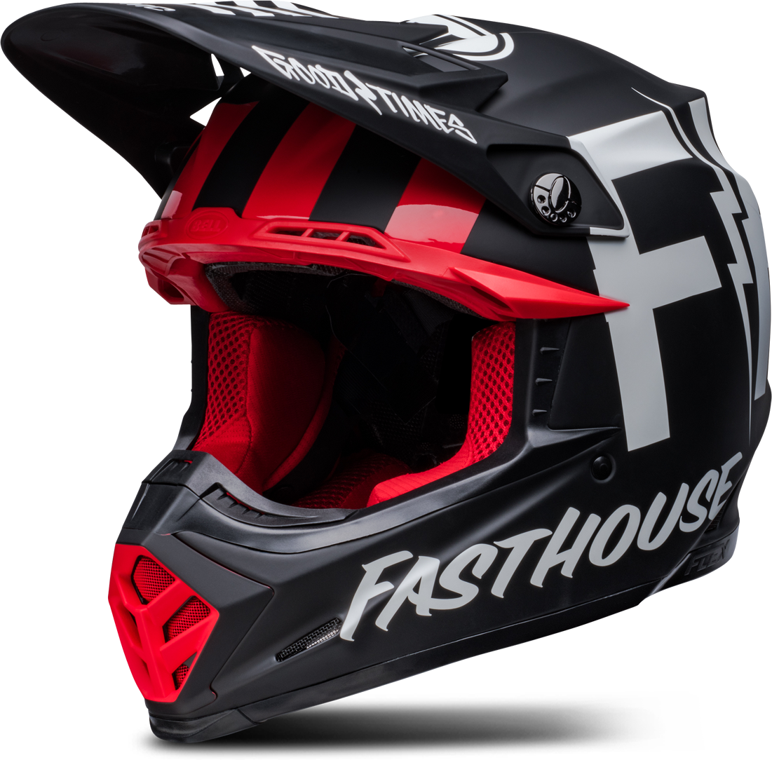 Bell Casco Cross Moto-9S Flex Fasthouse Tribe Nero-Bianco