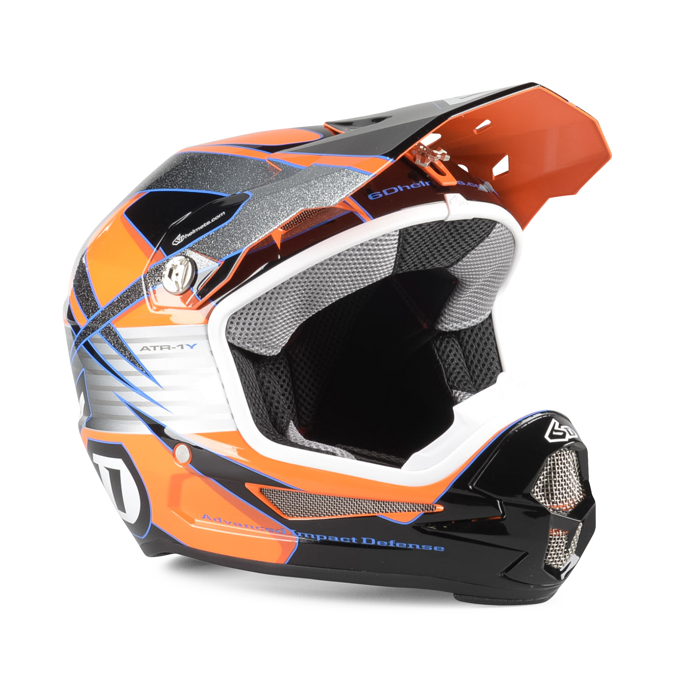 6D Casco Cross Bambino ATR-1 Avenger Arancio Neon