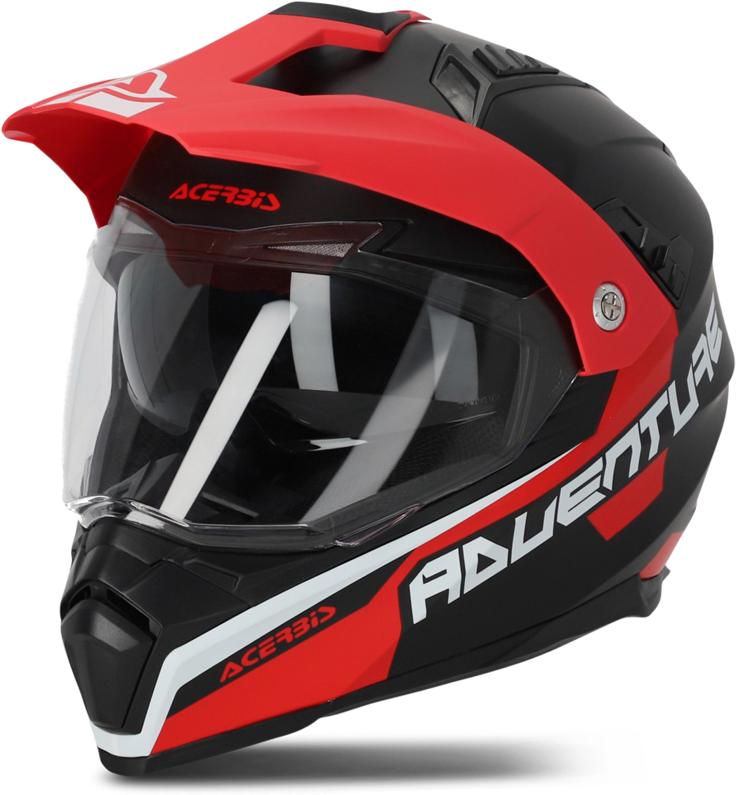 Acerbis Casco Adventure Flip FS-606 Grigio-Rosso