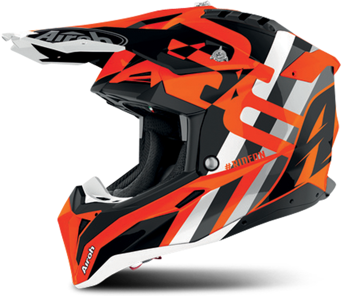 Airoh Casco Cross Aviator 3 Rainbow Arancio