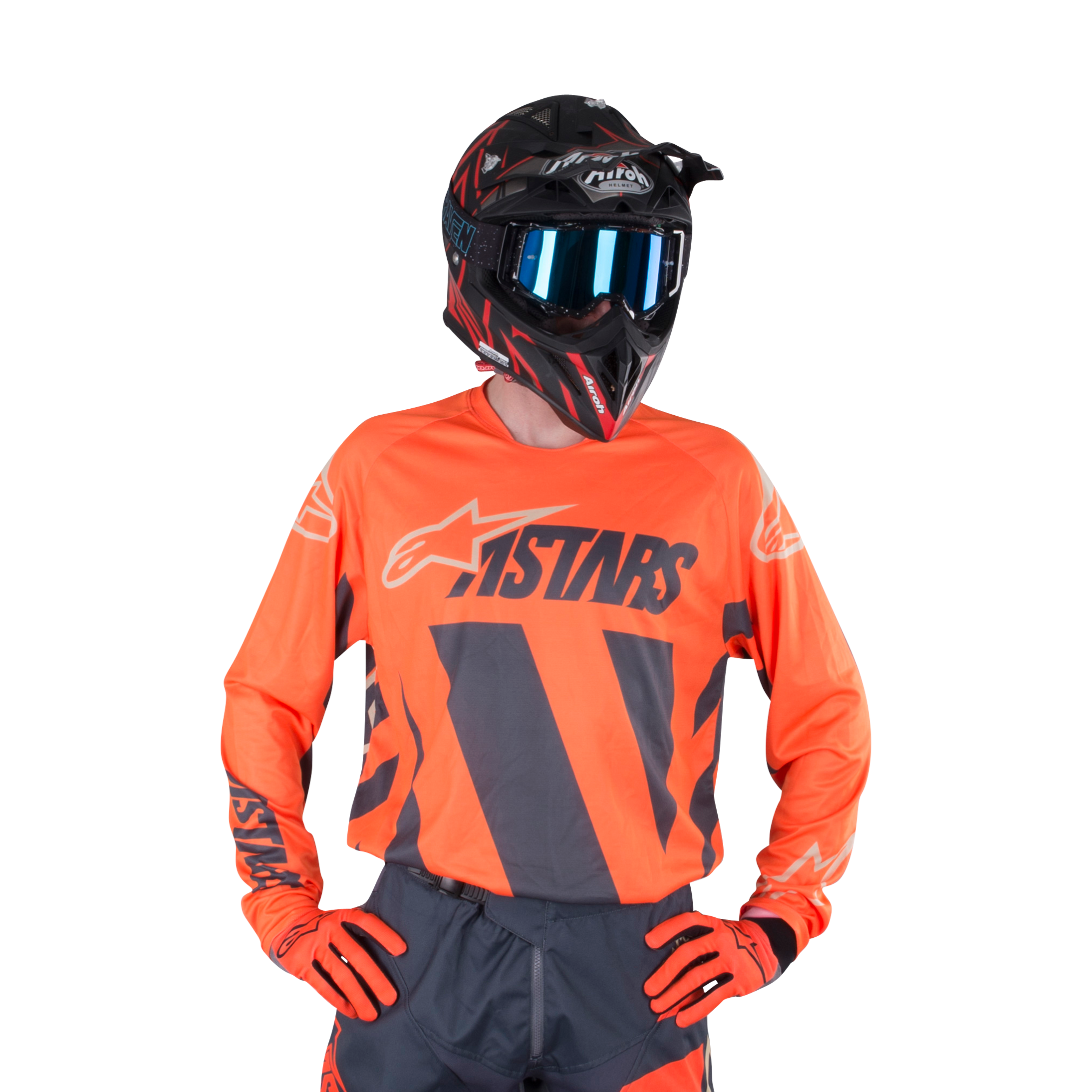 Alpinestars Maglia Cross  Racer Braap Antracite-Arancio Fluo Alpinestars Maglia Cross  Racer Braap Antracite-Arancio Fluo