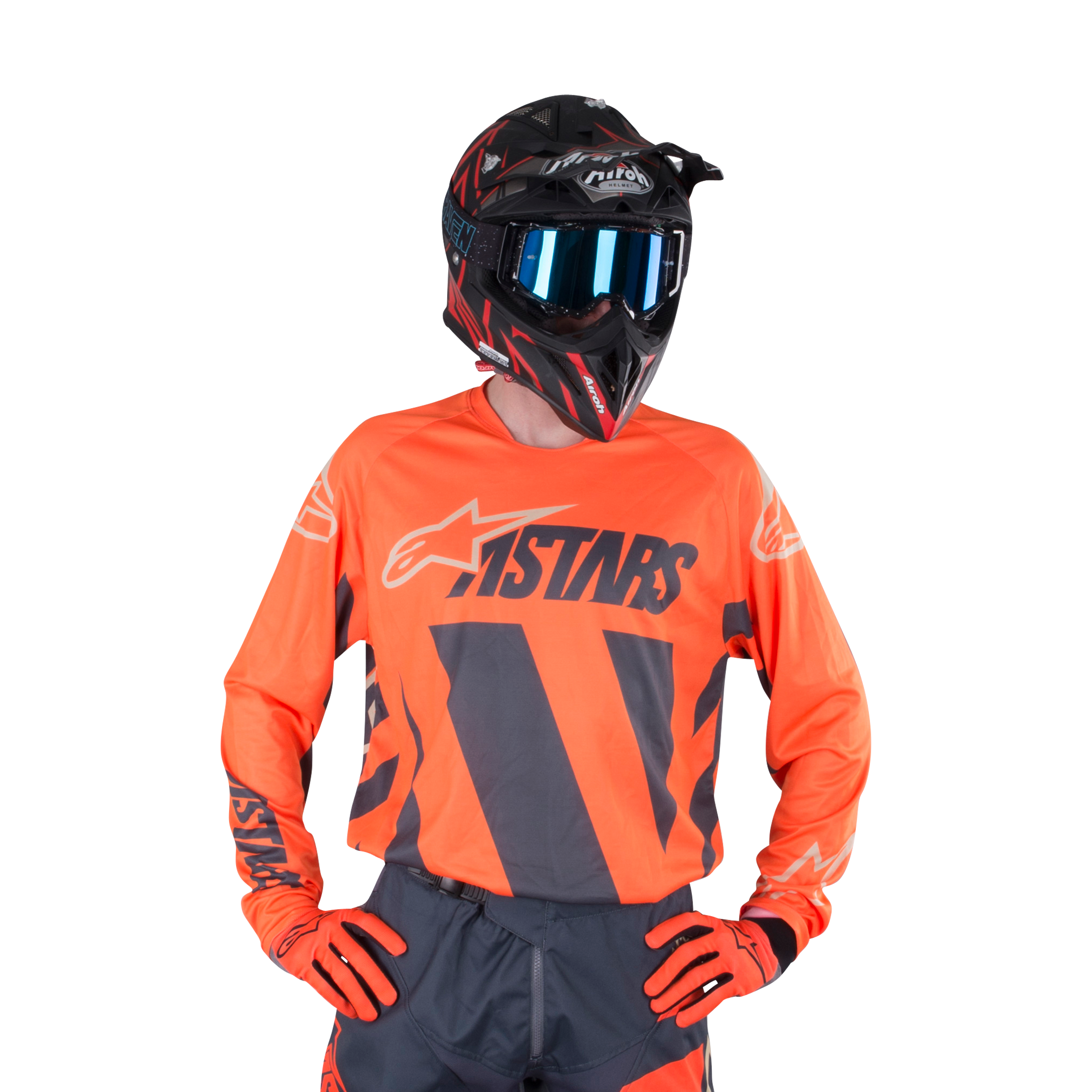 Alpinestars Maglia Cross  Racer Braap Antracite-Arancio Fluo