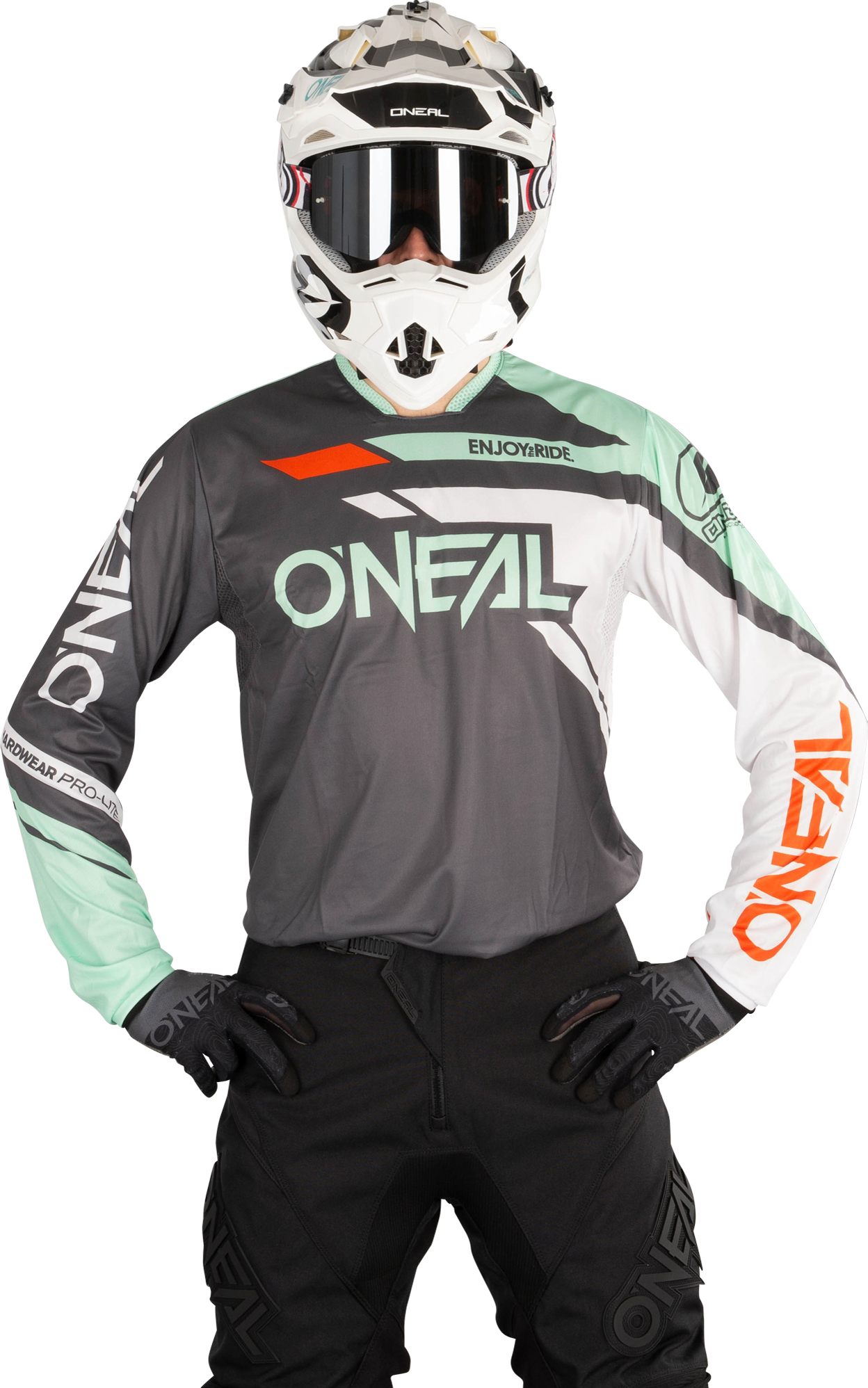 O'Neal Maglia Cross  Hardwear Rizer Grigio-Menta O'Neal Maglia Cross  Hardwear Rizer Grigio-Menta