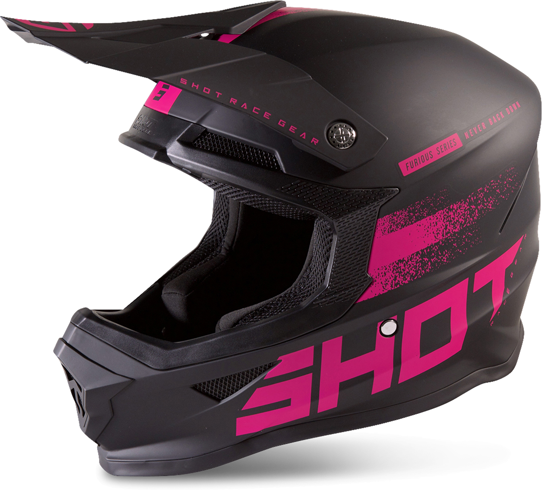 Shot Casco Cross  Furious Raw 2.0 Nero-Rosa