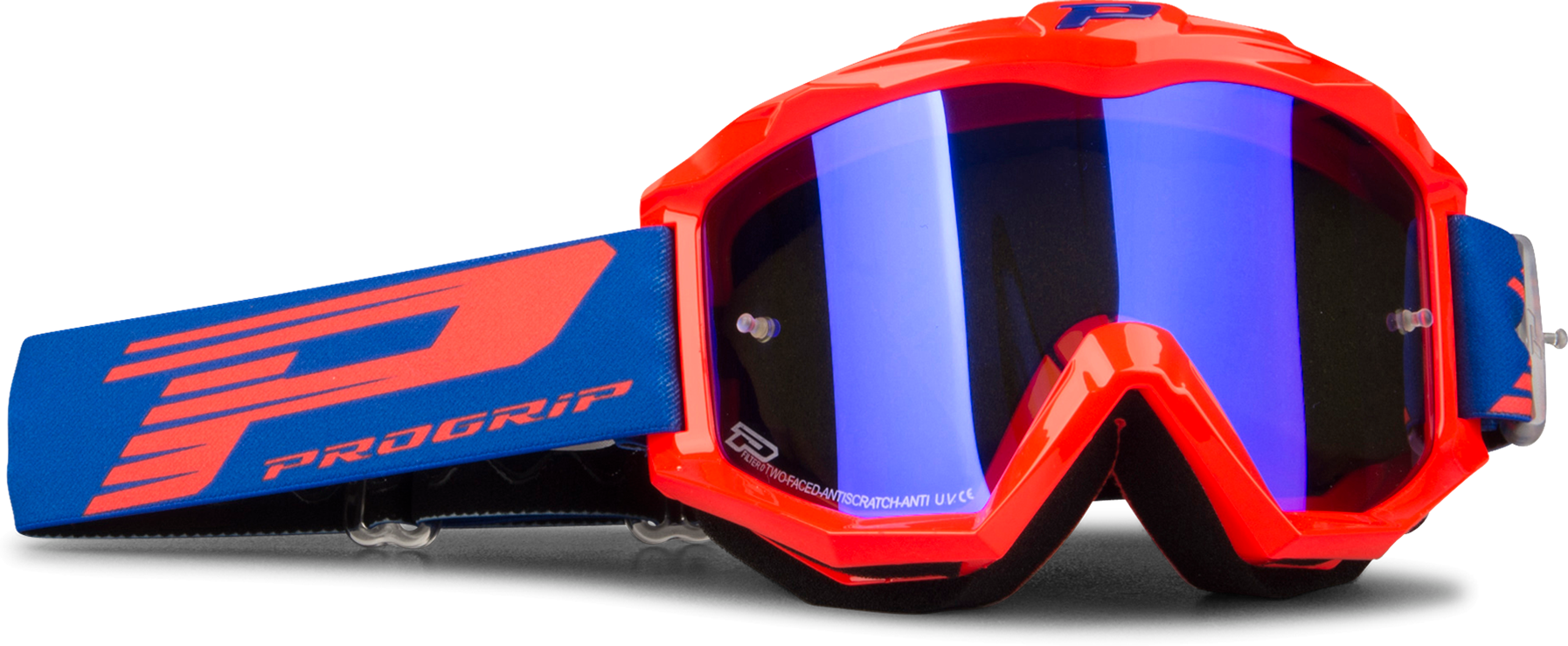 Progrip Maschera Cross  3201 Atzaki Multistrato Rosso Fluo