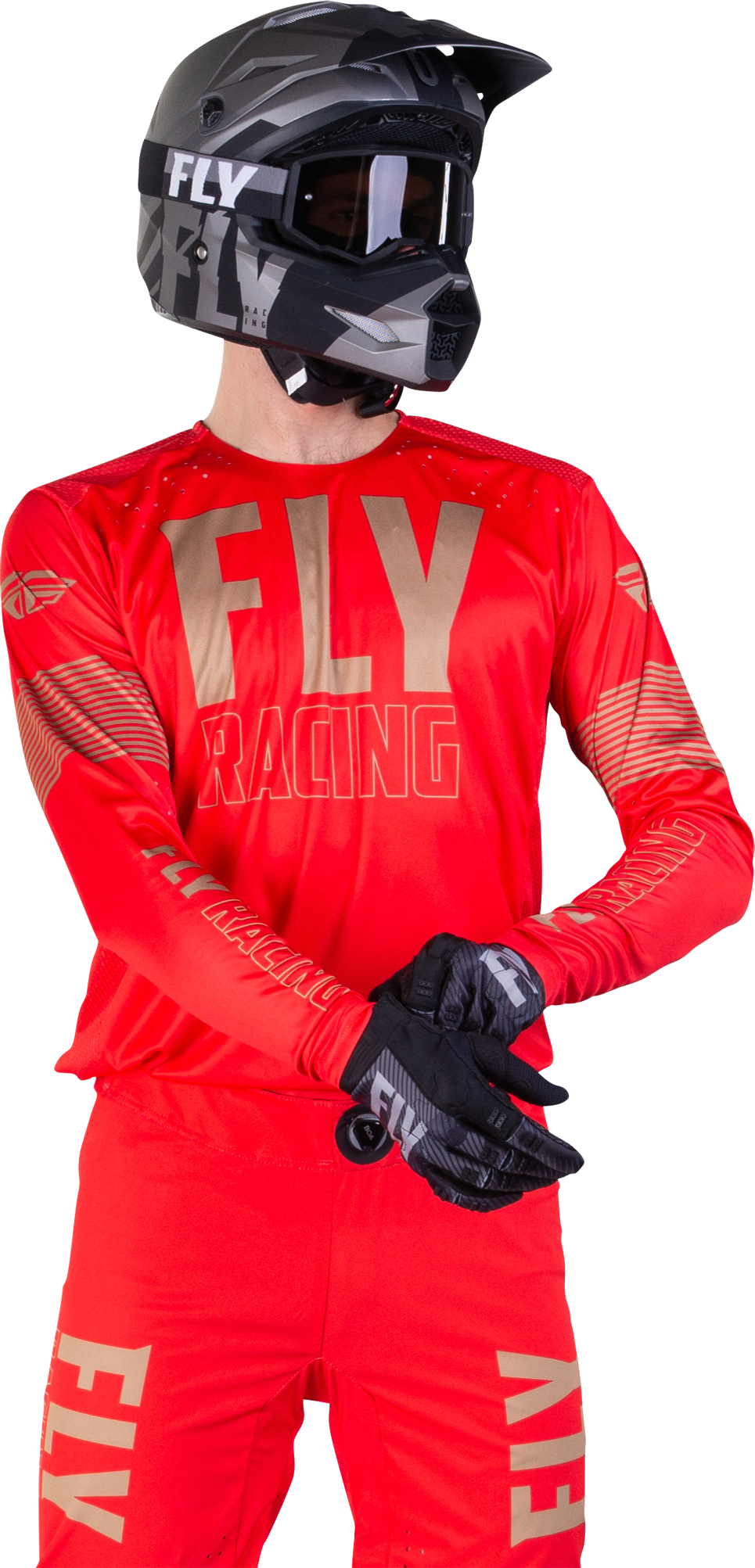 FLY Racing Maglia Cross  Lite Rosso-Biege FLY Racing Maglia Cross  Lite Rosso-Biege