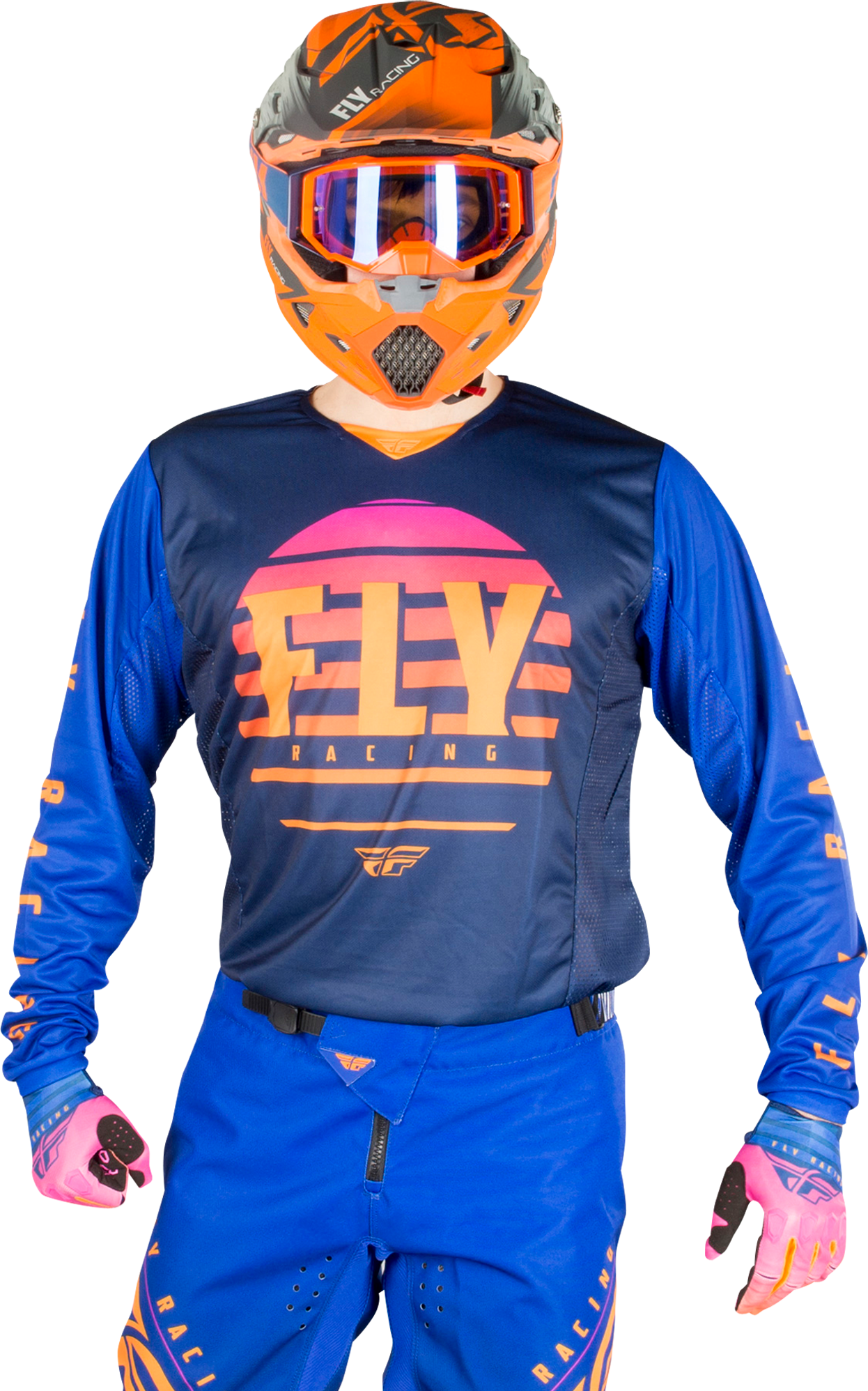 FLY Racing Maglia Cross  Kinetic K120 Blu Notte-Arancio FLY Racing Maglia Cross  Kinetic K120 Blu Notte-Arancio