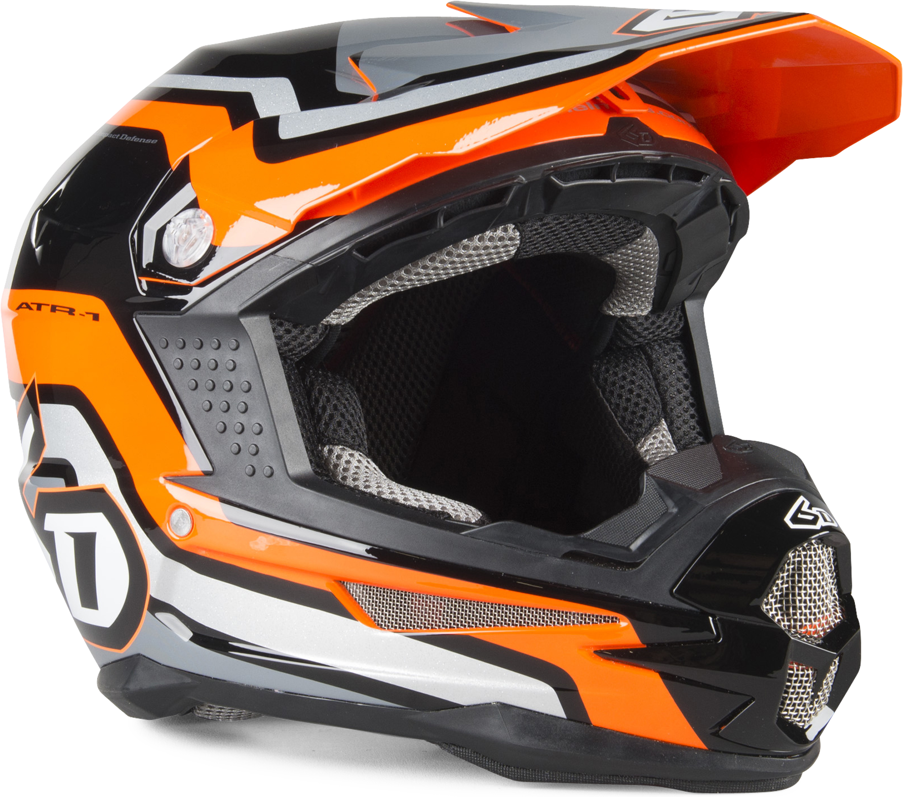 6D Casco Cross  ATR-1 Fuse Arancio-Nero