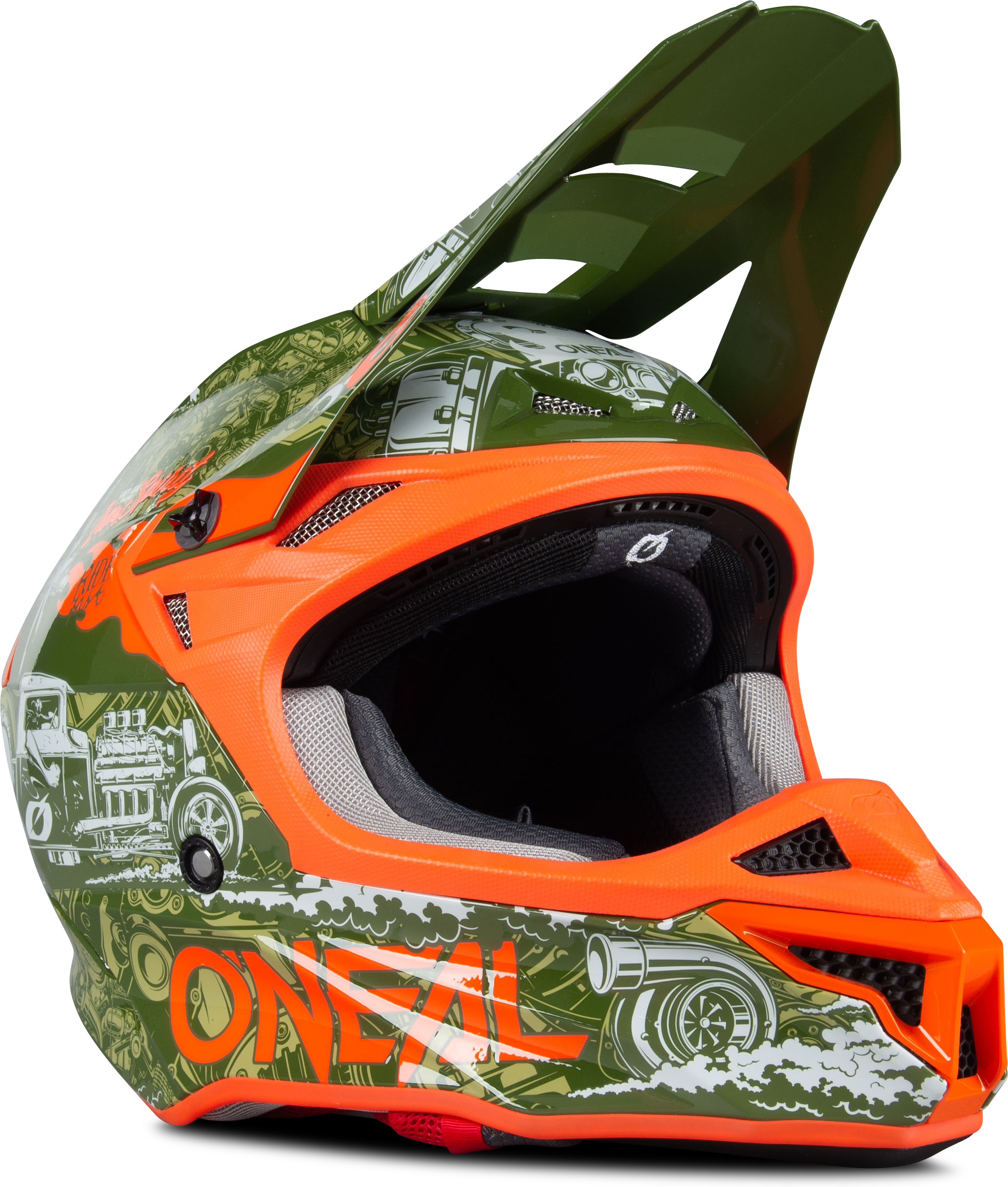 O'Neal Casco Cross  5SRS Polyacrylite HR Verde-Arancio