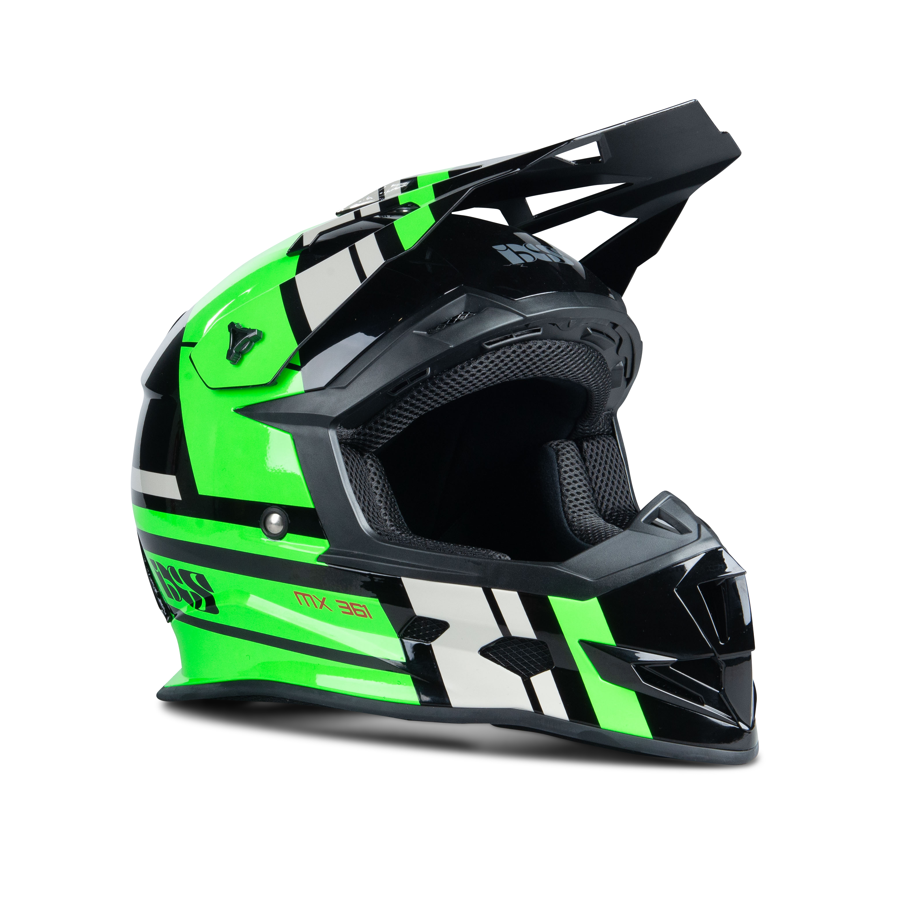 IXS Casco Cross  361 2.3 Nero-Verde-Grigio