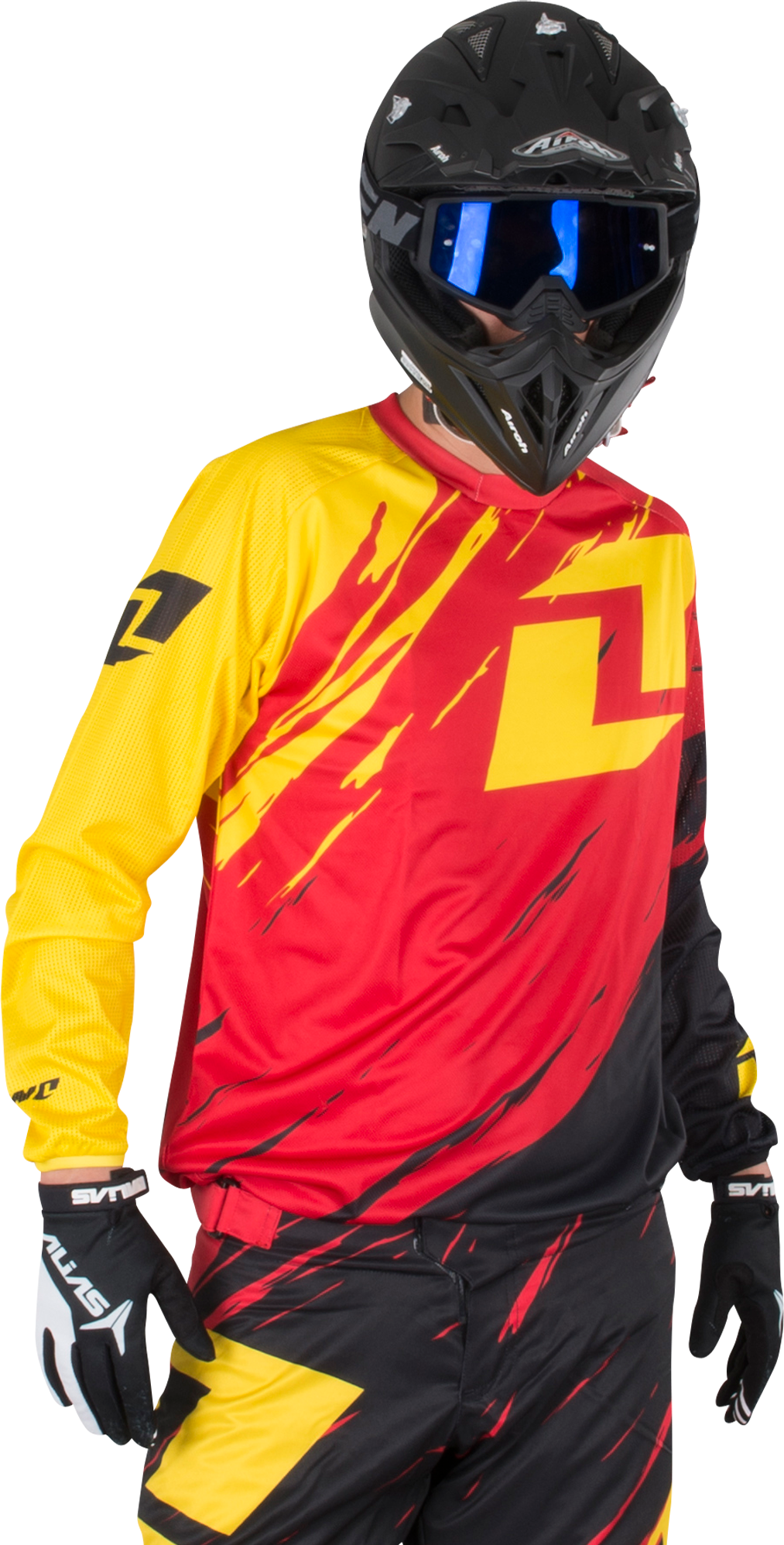 One Industries Maglia cross OneIndustries Vapor Lite Side Swipe Rosso-Nero One Industries Maglia cross OneIndustries Vapor Lite Side Swipe Rosso-Nero