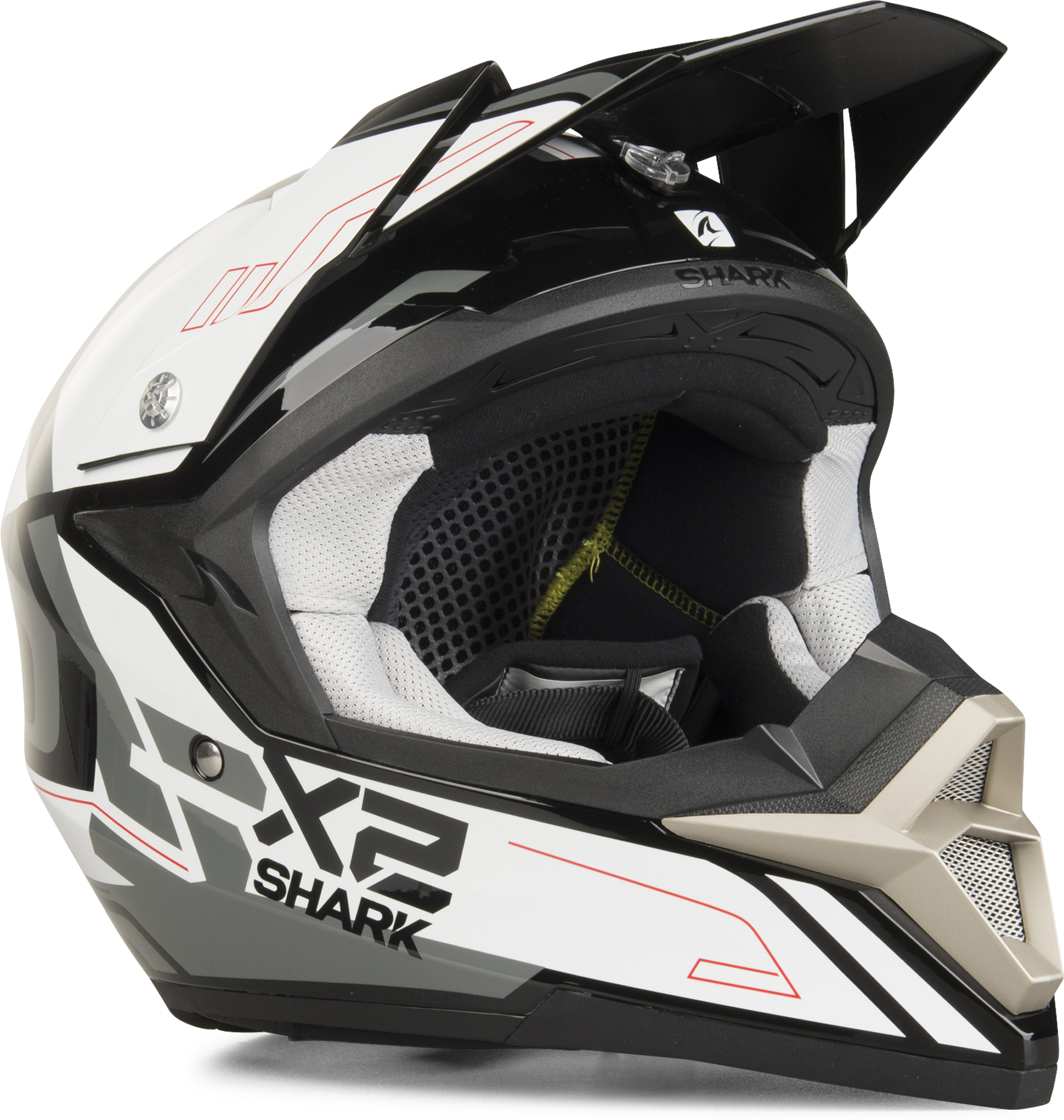 Shark Casco cross  SX2 Bhauw Nero-Bianco-Grigio