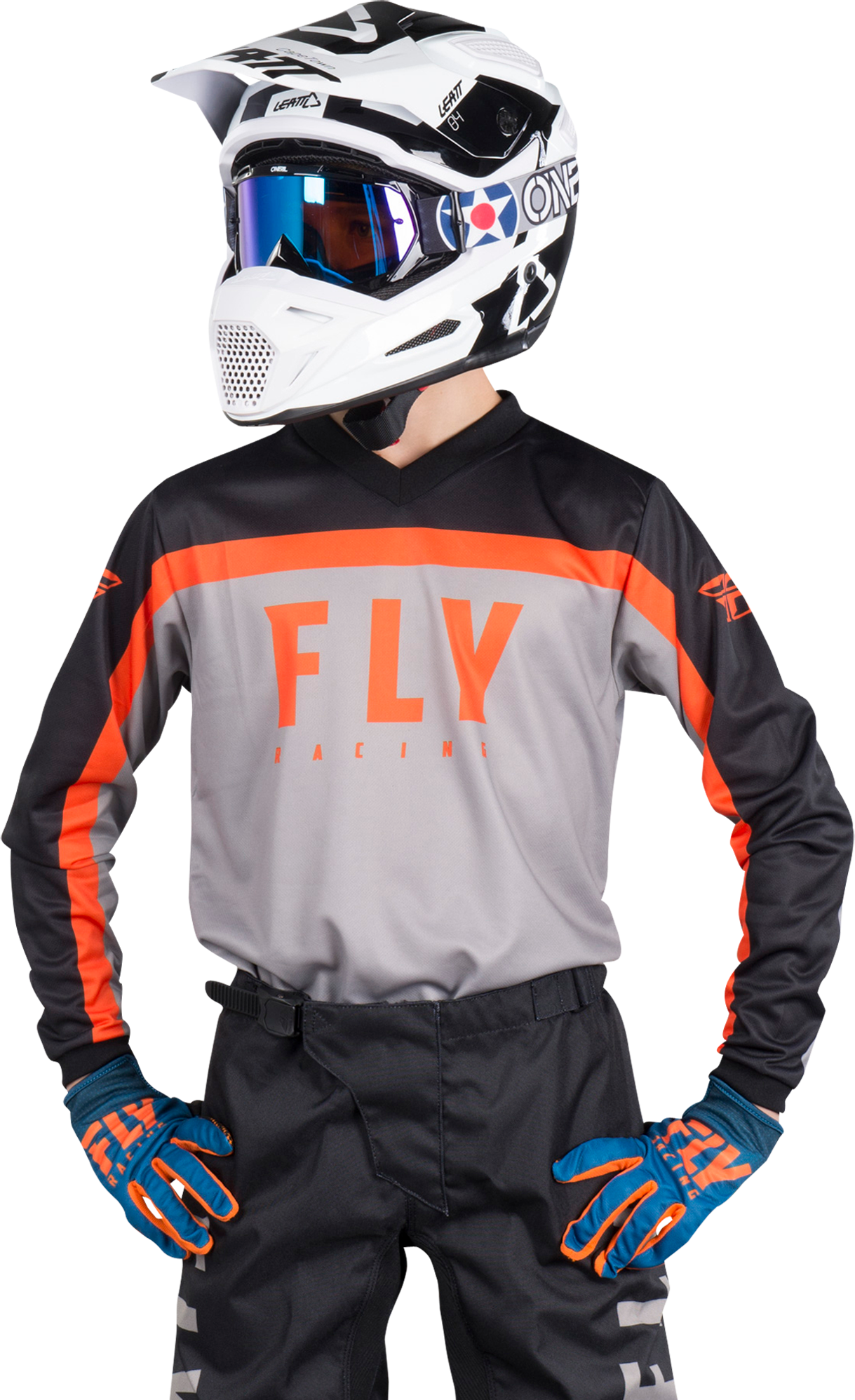 FLY Racing Maglia Cross Bambino  F-16 Nero-Grigio-Arancio FLY Racing Maglia Cross Bambino  F-16 Nero-Grigio-Arancio