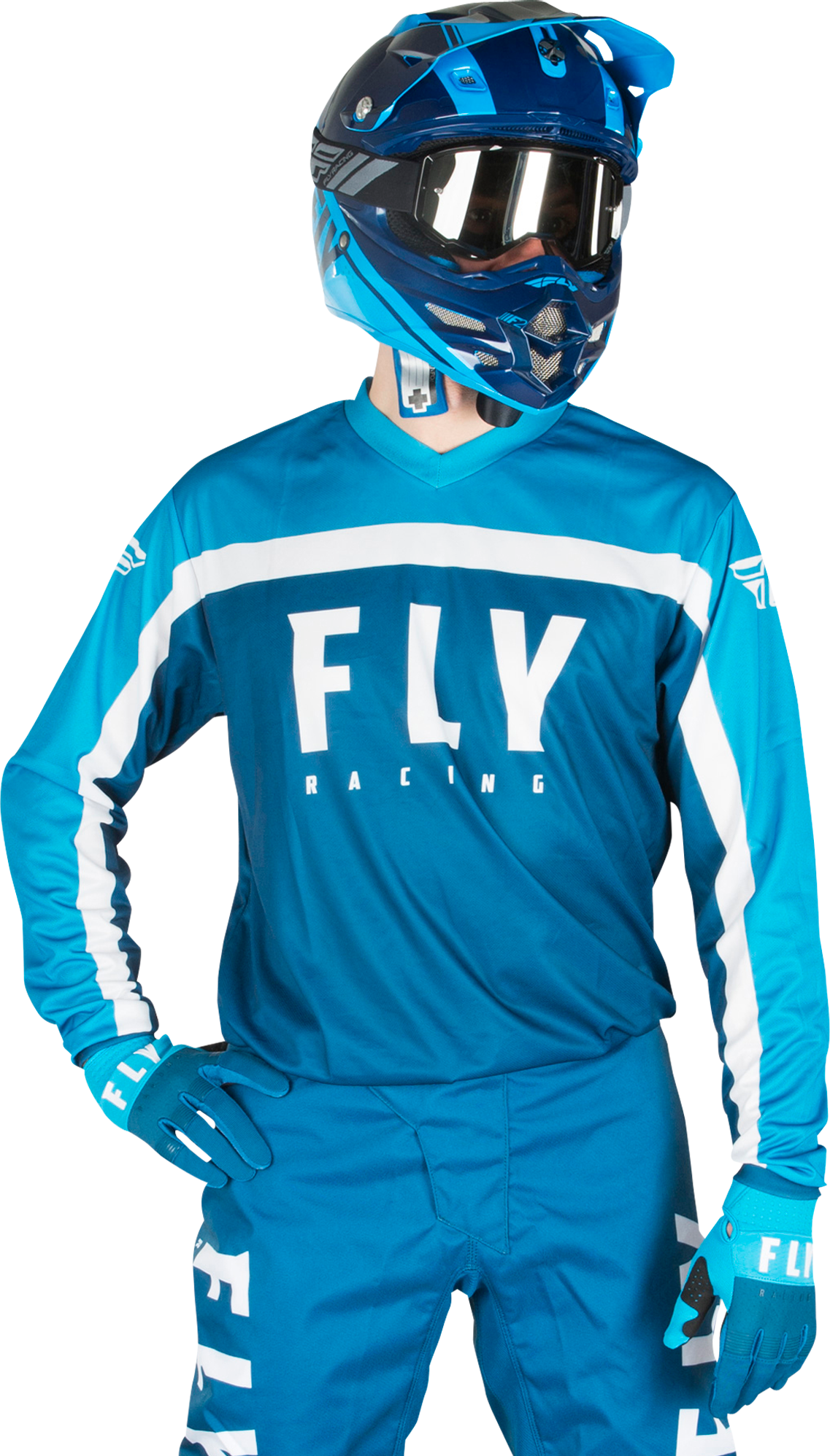 FLY Racing Maglia Cross  F-16 Blu-Bianco