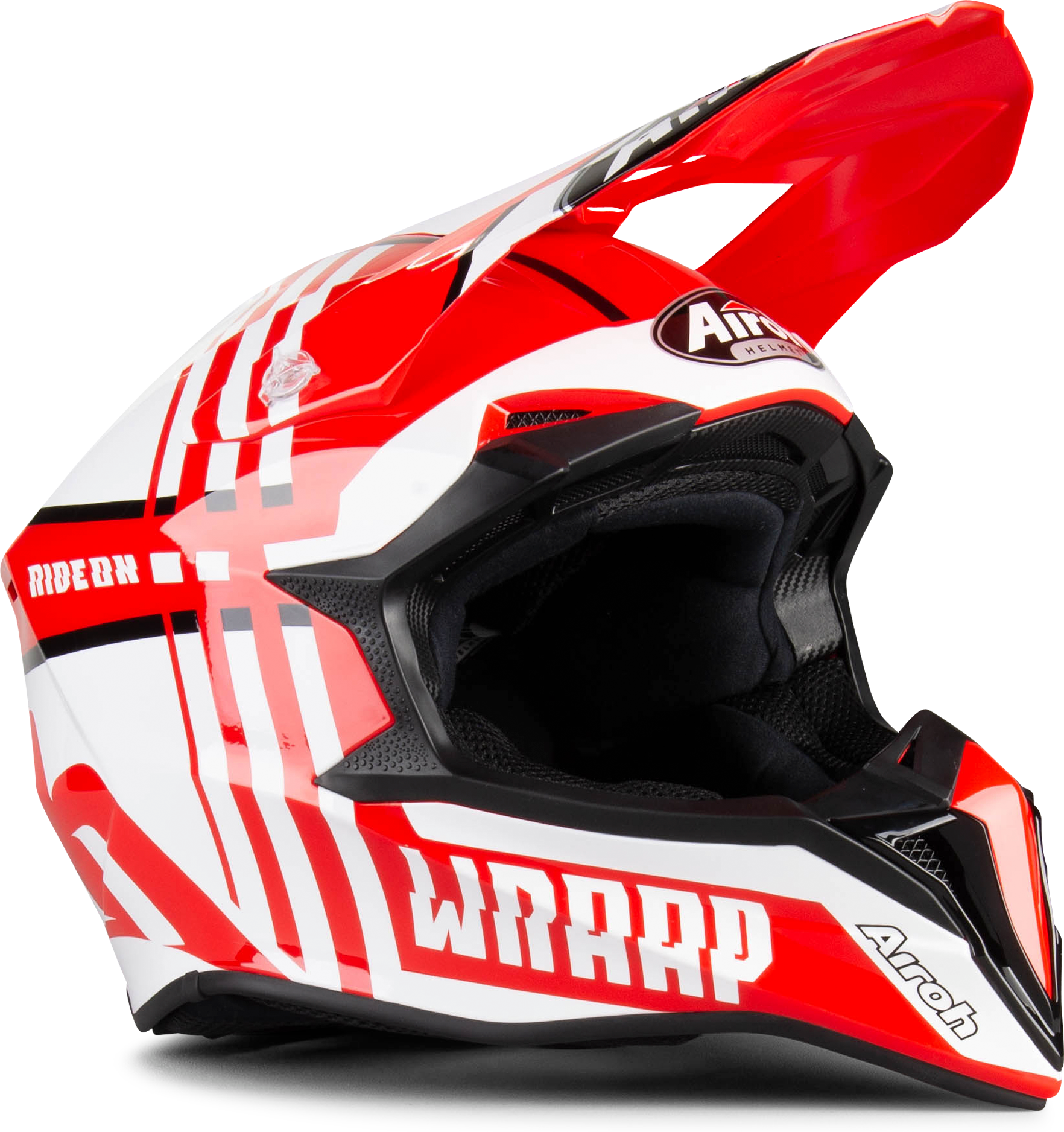 Airoh Casco Cross  Wraap Broken Rosso