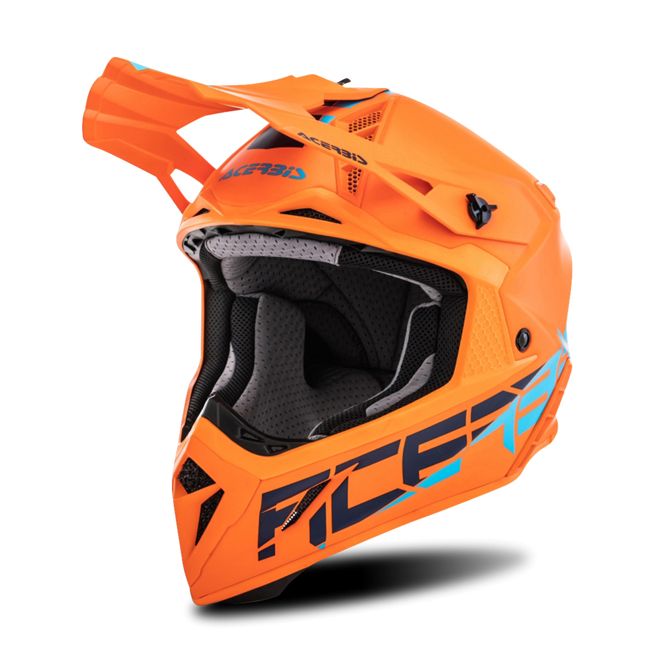 Acerbis Casco Cross  Steel Carbon Arancio