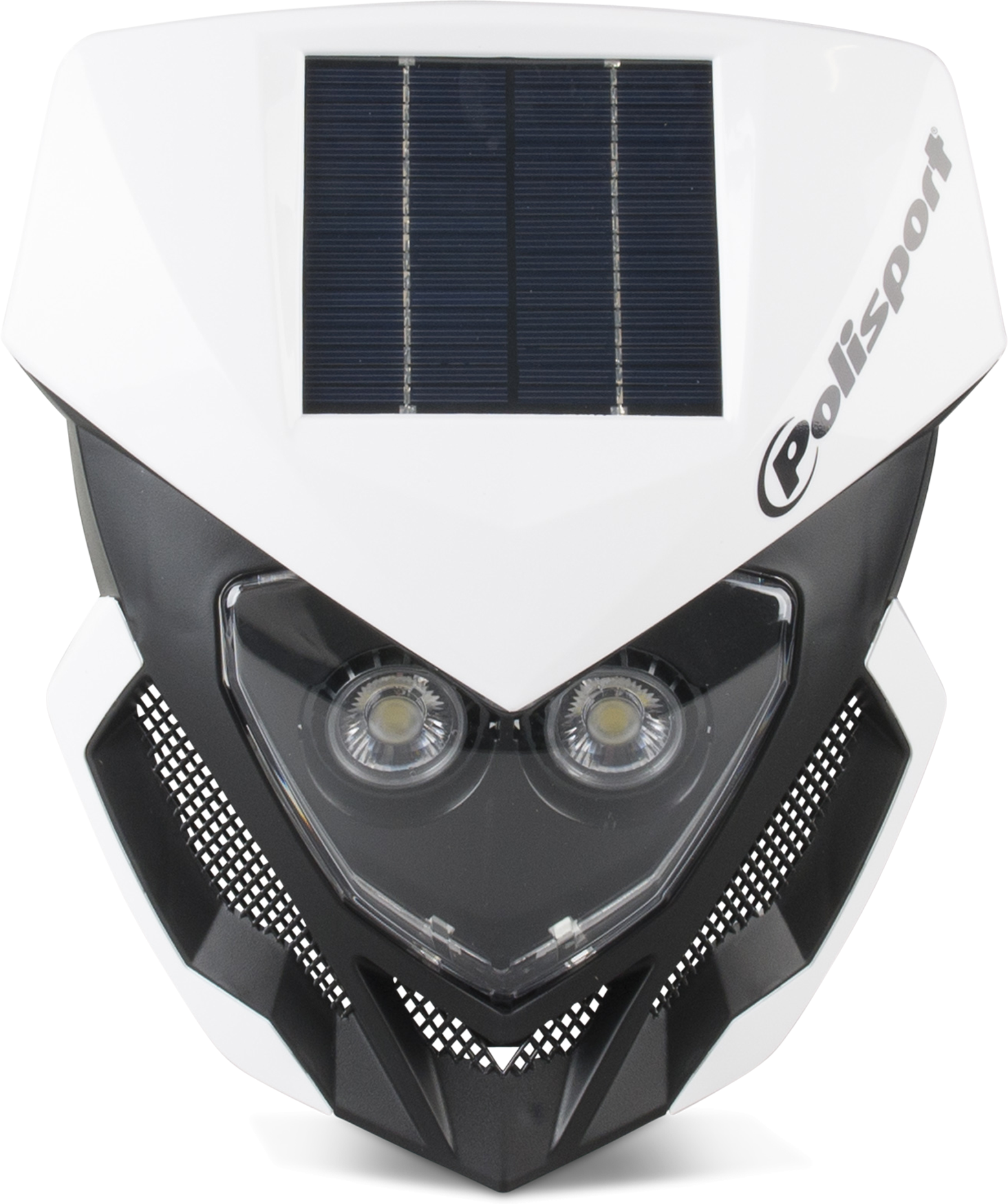 Polisport Mascherina Portafaro  Lookos con Pannello Solare Bianco-Nero Polisport Mascherina Portafaro  Lookos con Pannello Solare Bianco-Nero