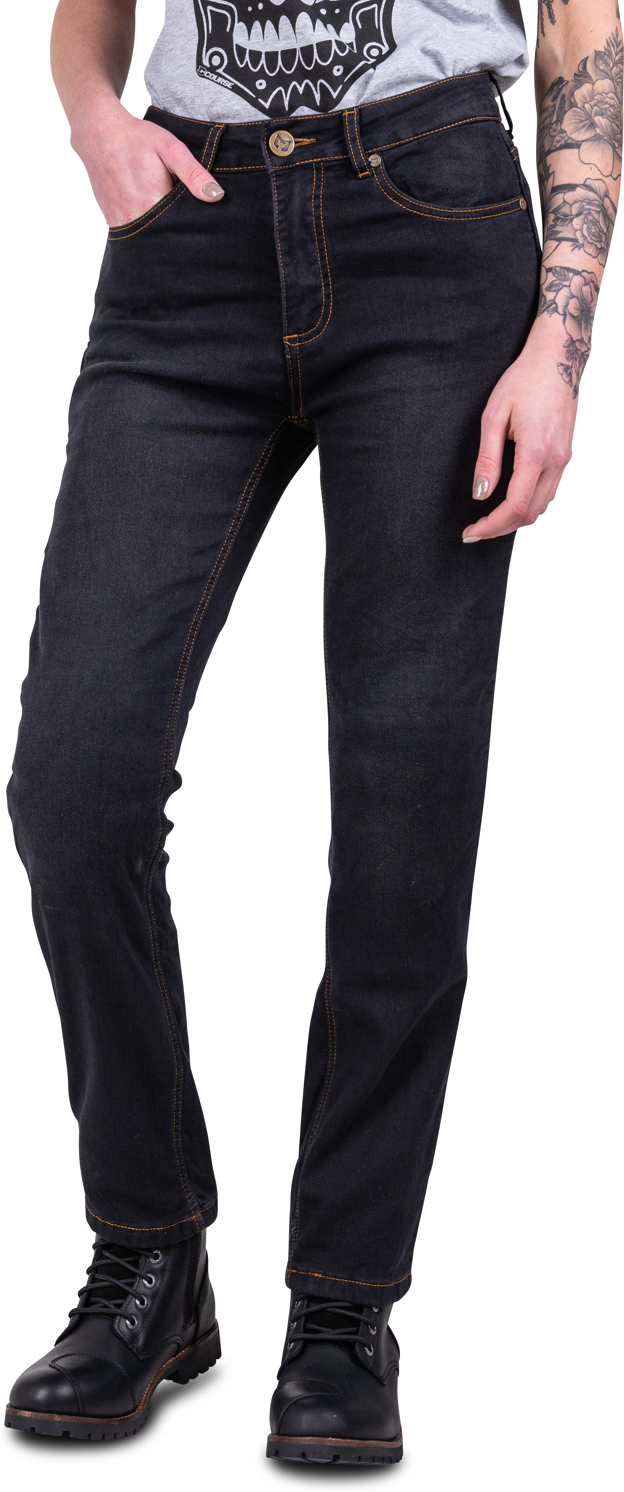 Course Jeans Moto Donna  Rey Straight/Regular Neri