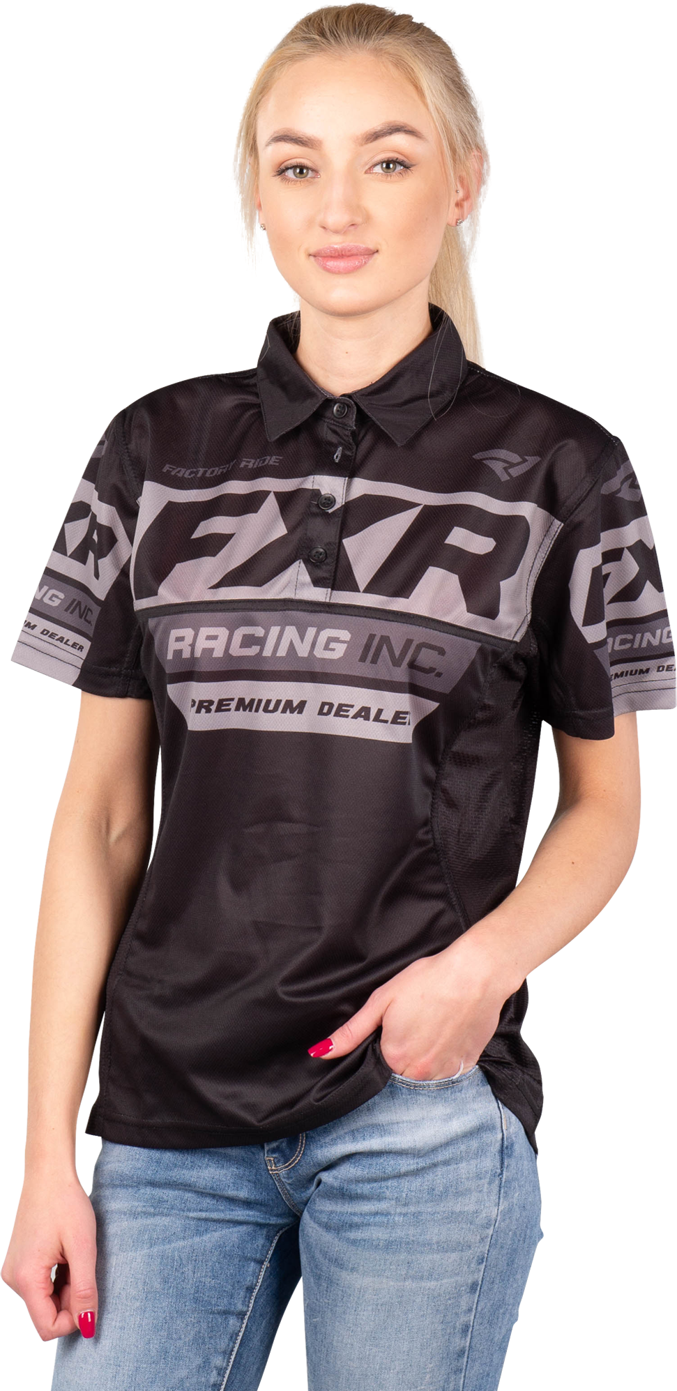 FXR Polo Donna  Race Division Nero FXR Polo Donna  Race Division Nero