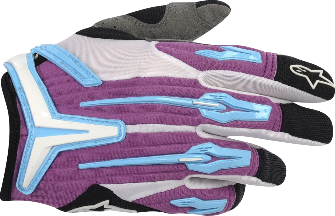 Alpinestars Guanti Cross Donna  Stella Charger Celeste-Viola-Nero