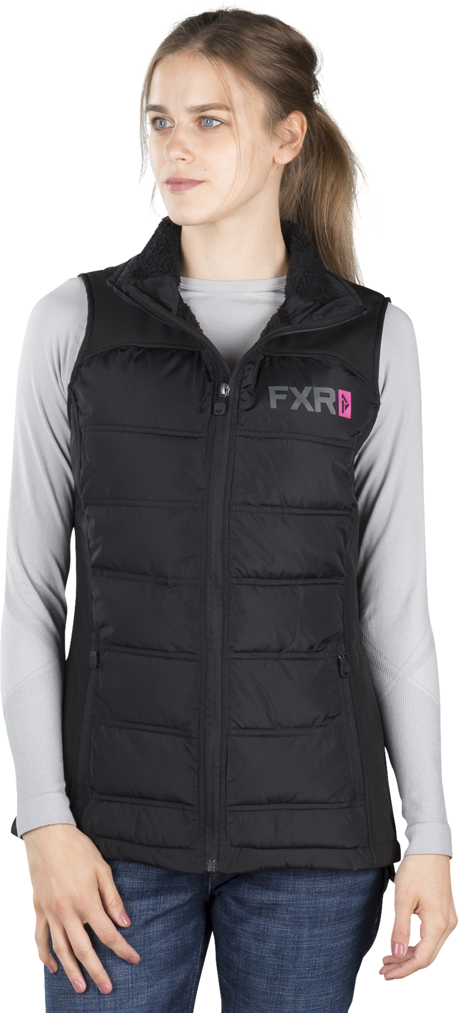 FXR Gilet Piumino Donna  Podium Hybrid Nero-Rosa FXR Gilet Piumino Donna  Podium Hybrid Nero-Rosa