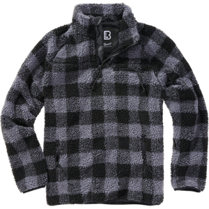 Brandit Giacca  Teddyfleece Troyer Nero-Grigio