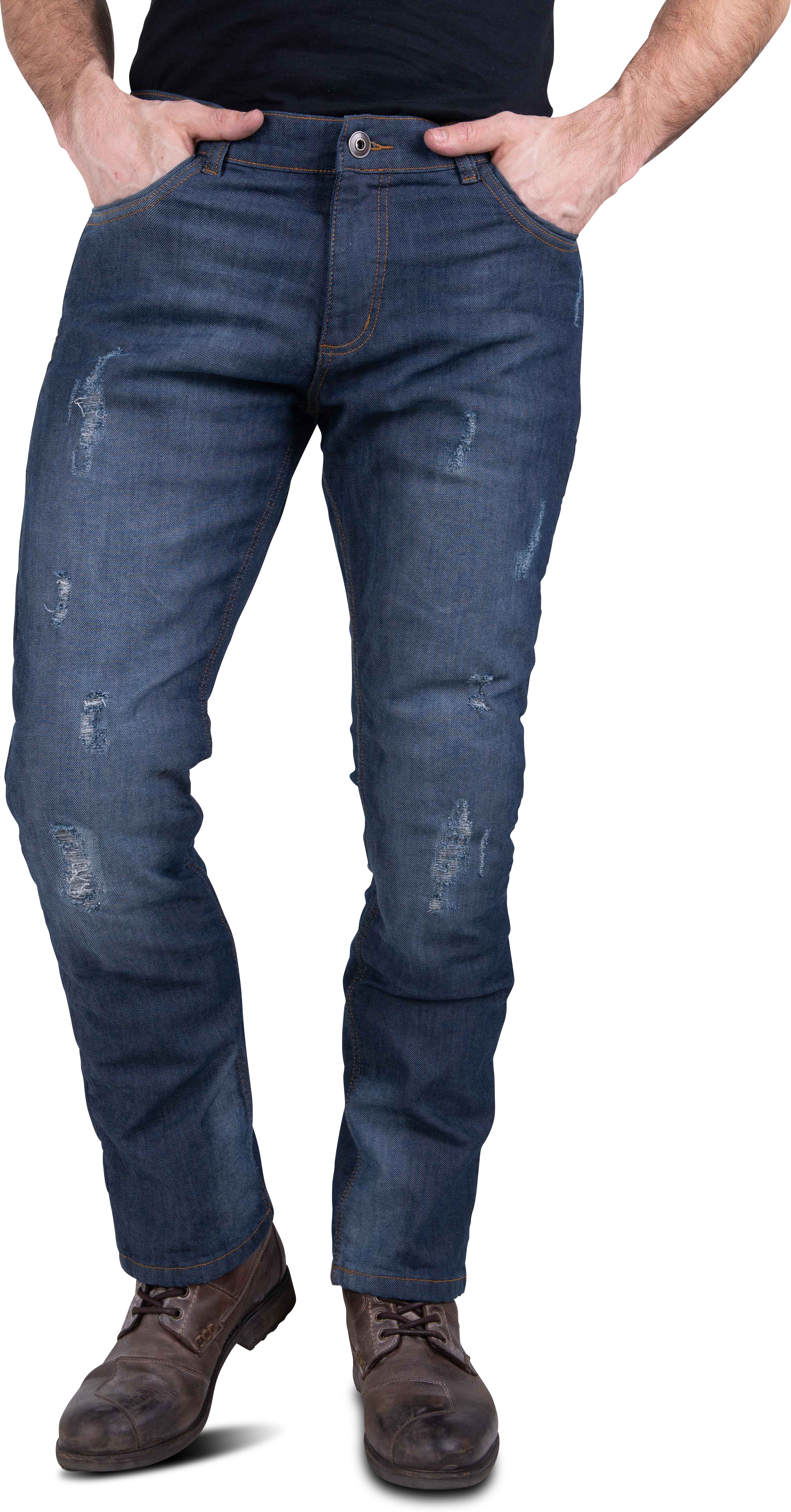 Course Jeans Moto  Ripped Rinforzati in Aramide Taglio Dritto/Regular Blu