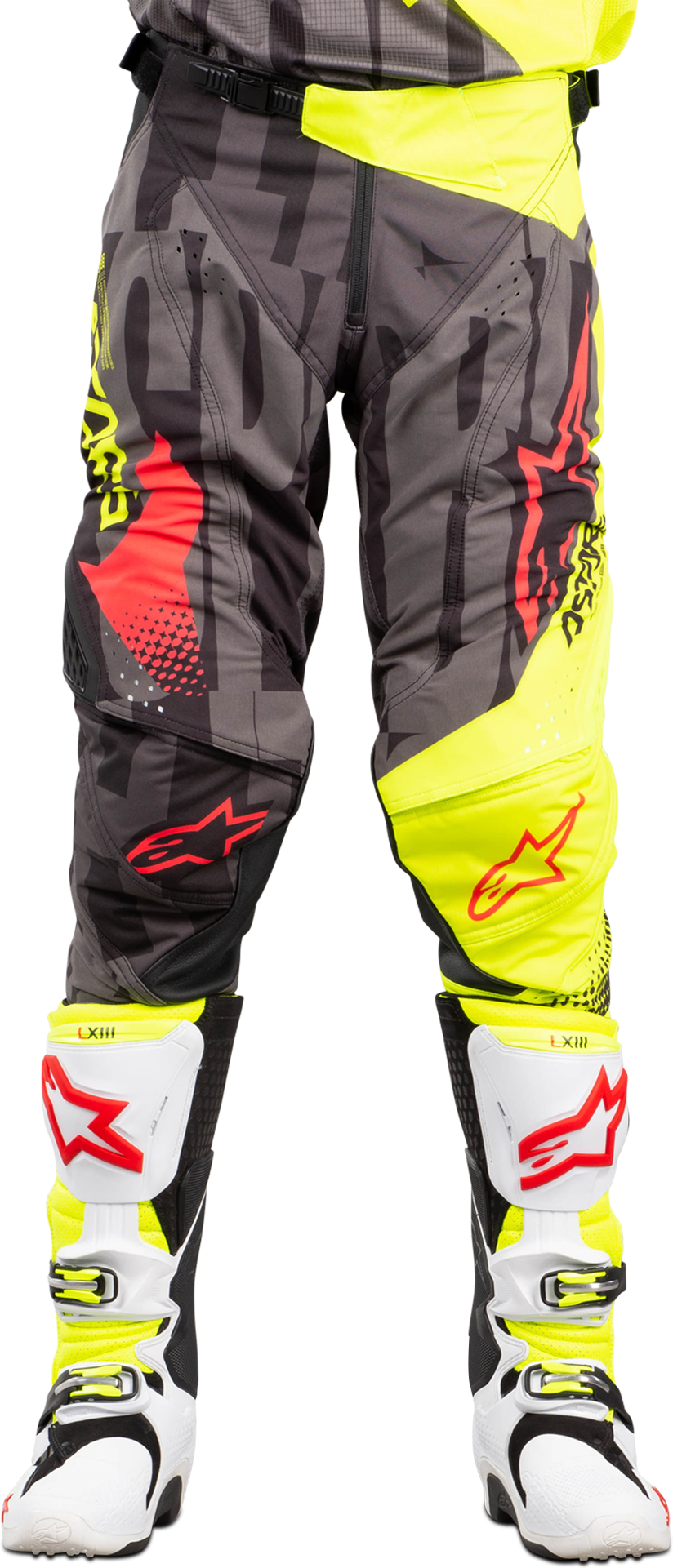 Alpinestars Pantaloni Cross  Techstar Factory Nero-Giallo Fluo-Rosso