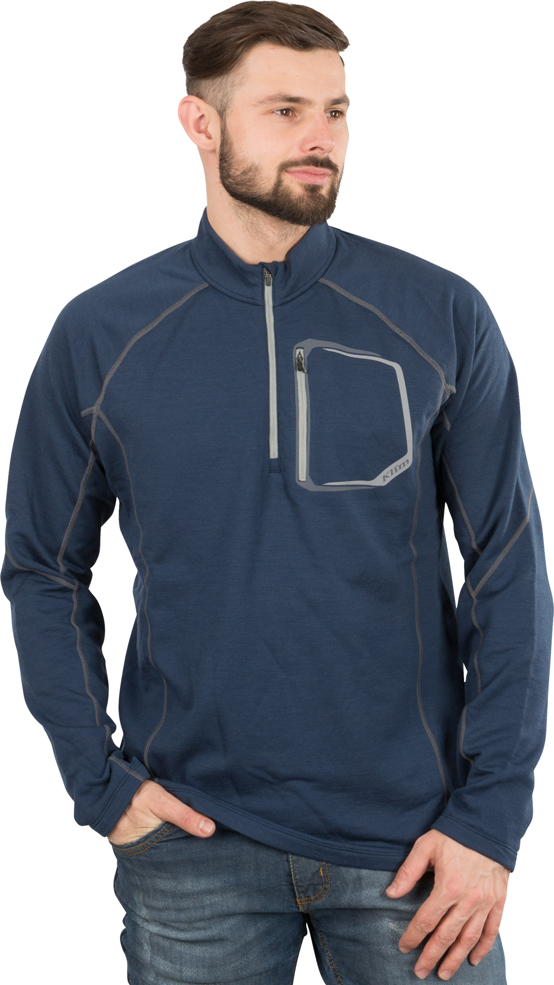 KLIM Maglia Intima  Teton Lana Merino Zip 1/4 Blu KLIM Maglia Intima  Teton Lana Merino Zip 1/4 Blu