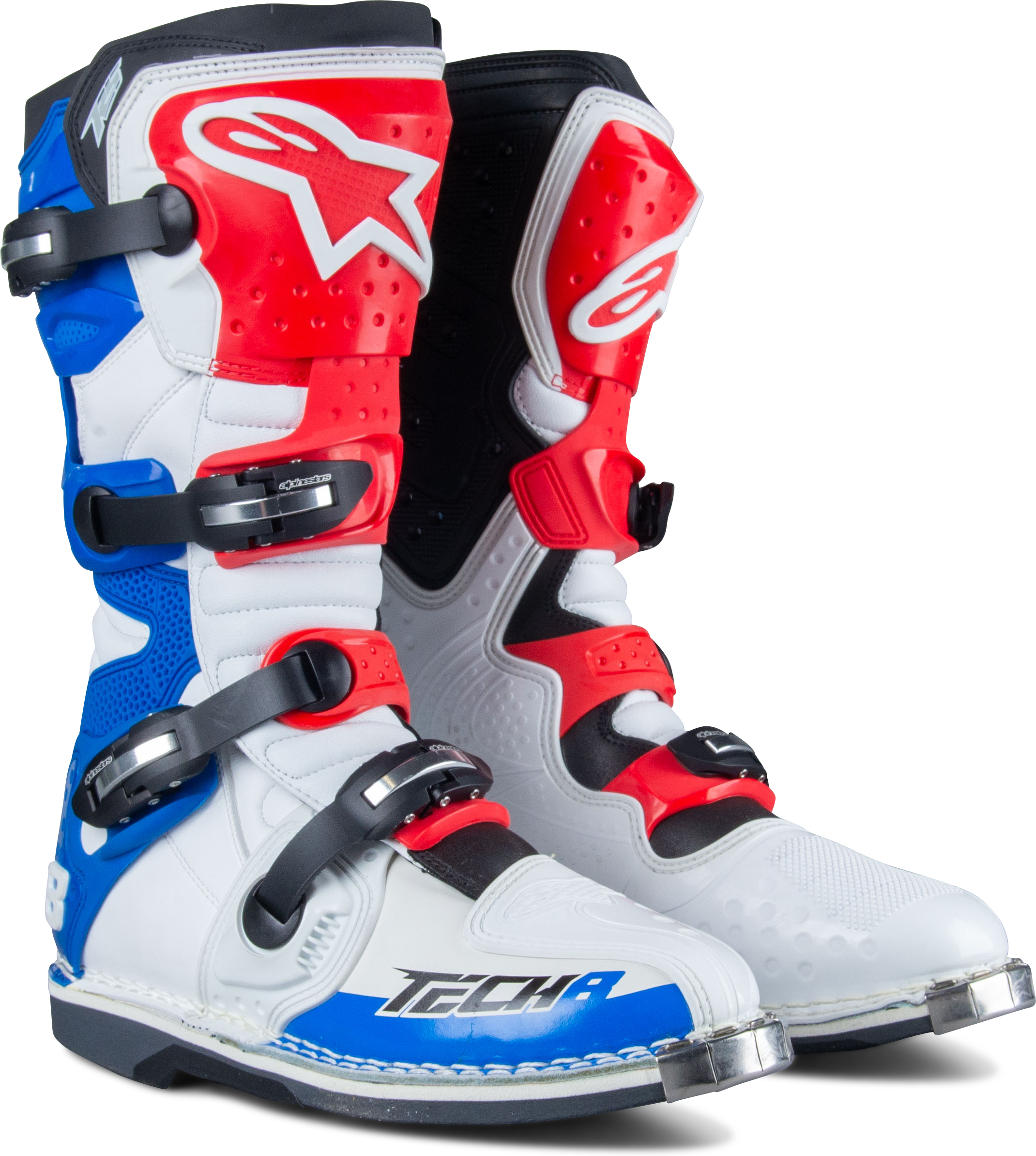 Alpinestars Stivali Cross  Tech 8 RS Bianco-Rosso-Blu Alpinestars Stivali Cross  Tech 8 RS Bianco-Rosso-Blu